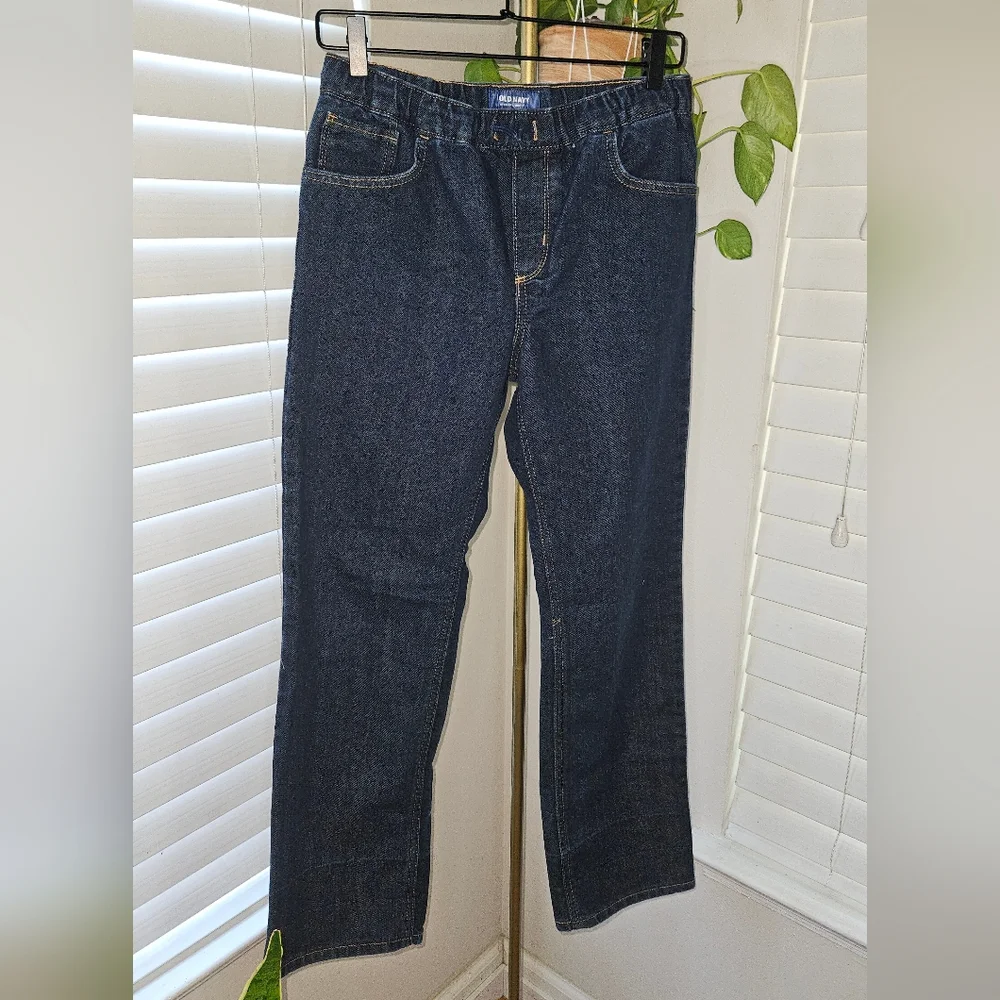Old Navy Boys Dark Wash Straight Leg Jeans - 12 Husky
